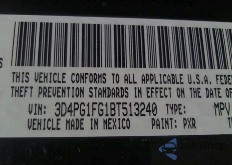 2011 Dodge Journey Mainstreet z USA, uszkodzony, nr VIN 3D4PG1FG1BT513240